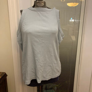 Women's George Light Blue Ribbed Tank Top 2X